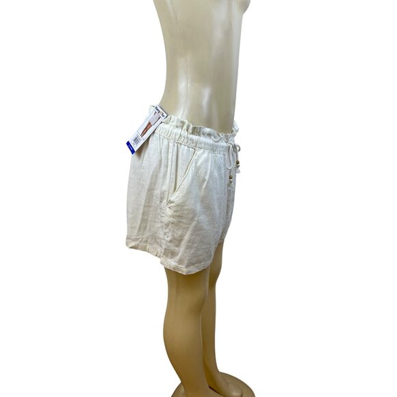 Hang Ten Women’s Cream Drawstring Shorts With Pockets Size L - New - Picture 2 of 10